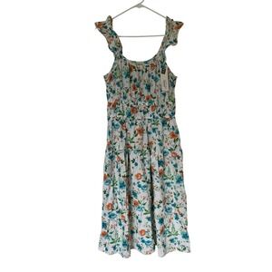 Peyton & Parker Sundress Women's S Teal & Orange Floral Summer Cottage Dress NWT
